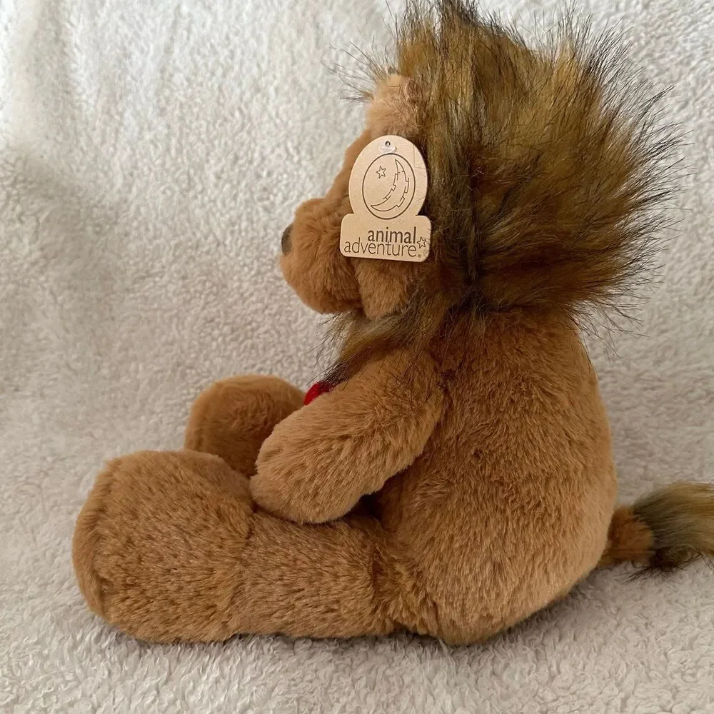 NWT Animal Adventure Lion Holding Heart 16” Stuffed Animal Plush